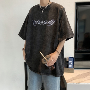 美式水洗短袖t恤男潮牌宽松可拆卸袖子背心夏季痞帅上衣TX16-P45图片