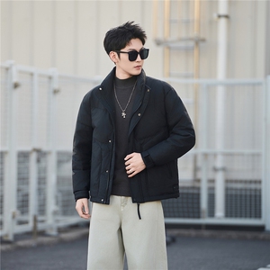 标50绒 男士立领短款皮羽绒服保暖外套 5856-P235(控券后318)图片