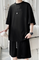 2025夏季新款旋律风车大码冰丝短袖T恤套装M-5XHQ25442-P60，男装T恤，电商A022