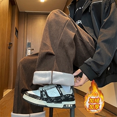 加绒加厚灯芯绒休闲裤半松紧伞兵裤K8410特P55控88有常规款，男装卫衣，电商A309