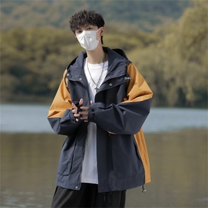 A756-P66 日系复古工装夹克上衣男秋季潮牌户外机能连帽冲锋衣图片