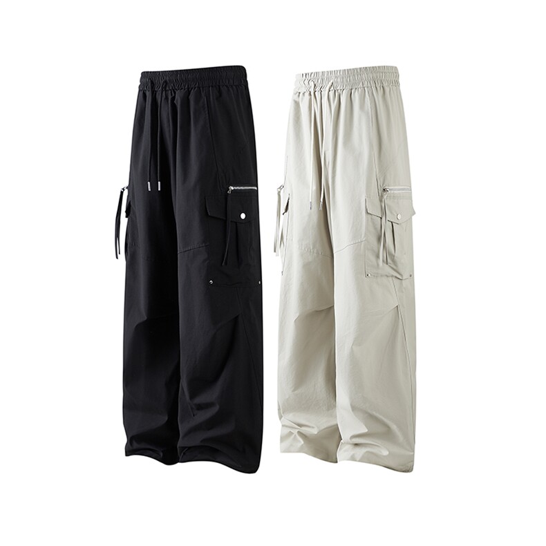 白底宽松大码直筒裤多口袋工装裤长裤休闲裤A014-DY25279,男装工装外套,电商A014