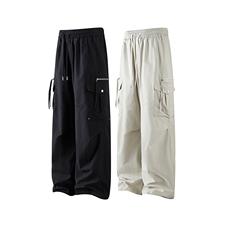 白底宽松大码直筒裤多口袋工装裤长裤休闲裤A014-DY25279，男装工装外套，电商A014