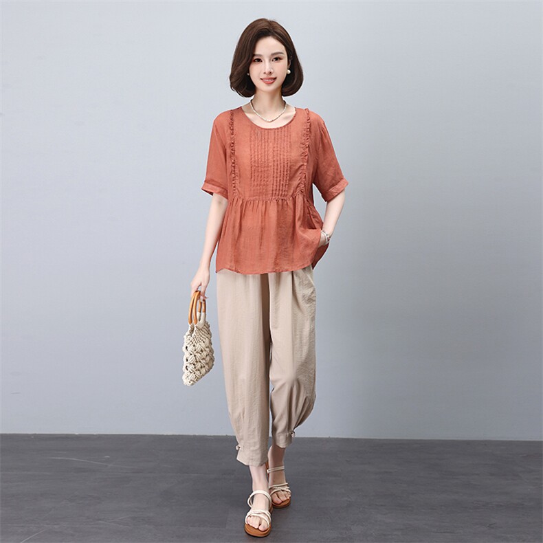 纯苎麻套装限价，女装套装/套裙，3200格调