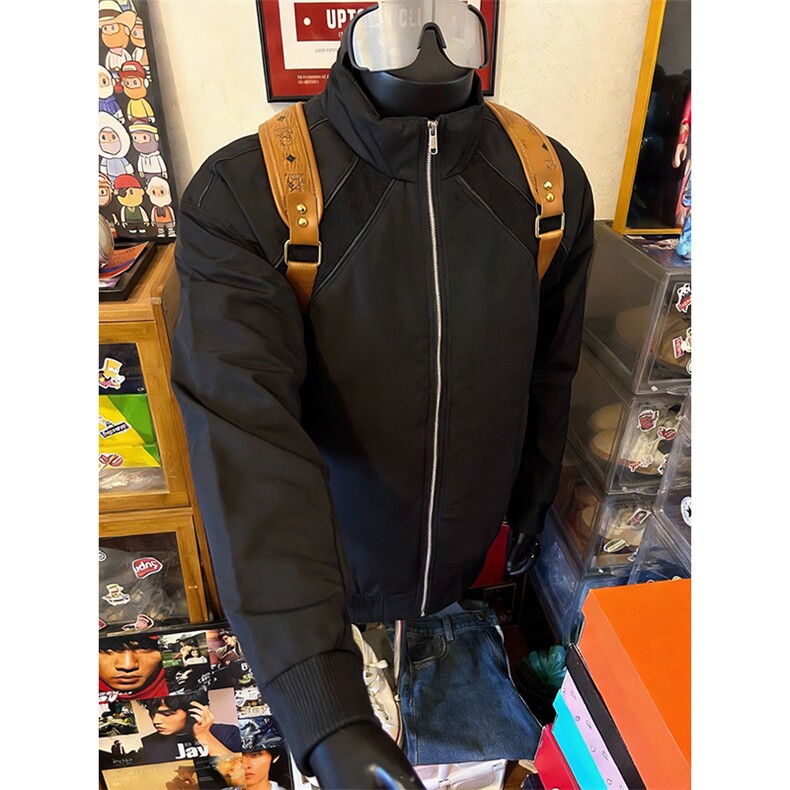 高品质春装新款老钱风美式高街解构立领棒球服飞行夹克潮休闲外套,男装夹克,电商A443