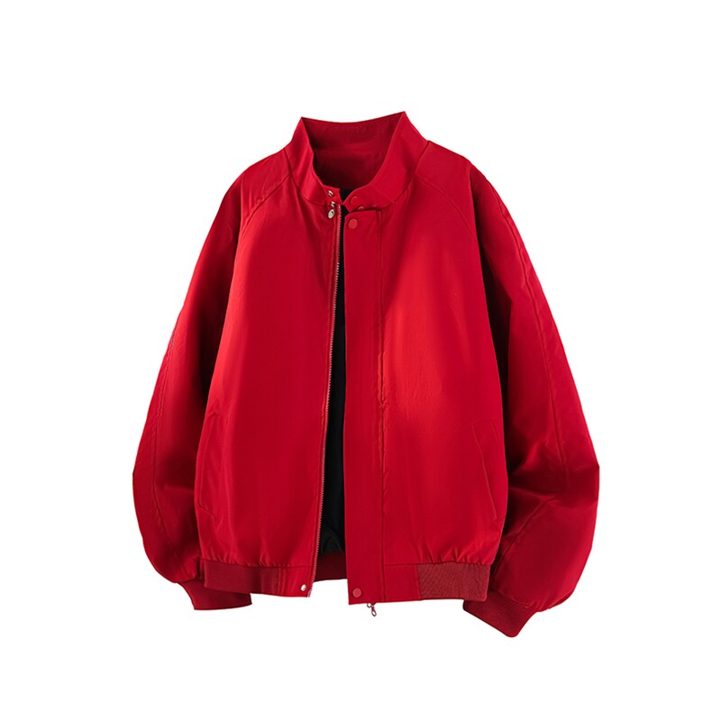 新款飞行夹克立领小众设计教练拉链显瘦纯色外套JK8211P45，男装夹克，电商A128
