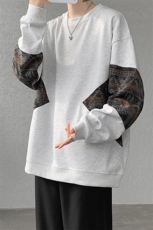 8XL-M春秋季圆领拼接撞色民族风卫衣男新款潮牌上衣服WY005P58，男装卫衣，电商B312