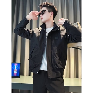 ~潮牌痞帅工装外套男新款潮流短款夹克衣服男士春秋款上衣图片