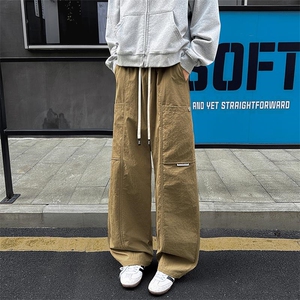 新款防泼水痞帅直筒拼接大口袋宽松工装休闲裤男K24071-特P45控98图片