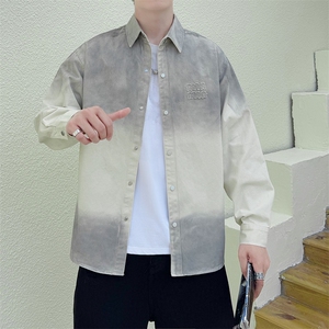 高品质纯棉寸衫型夹克刺绣扎染渐变外套店主社会小伙新款CS73P68图片