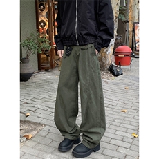 08美式复古弯刀裤百搭垂感收脚宽松工装裤XZ211-1-K2471-P65，男装休闲裤，星座211-1