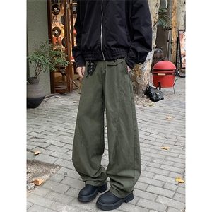 08美式复古弯刀裤百搭垂感收脚宽松工装裤XZ211-1-K2471-P65图片