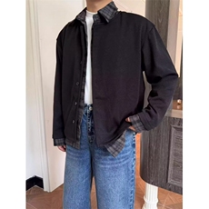 假两件外套男士秋冬季棉服穿搭棒球服青少年美式翻领夹克潮，男装夹克，星座506A