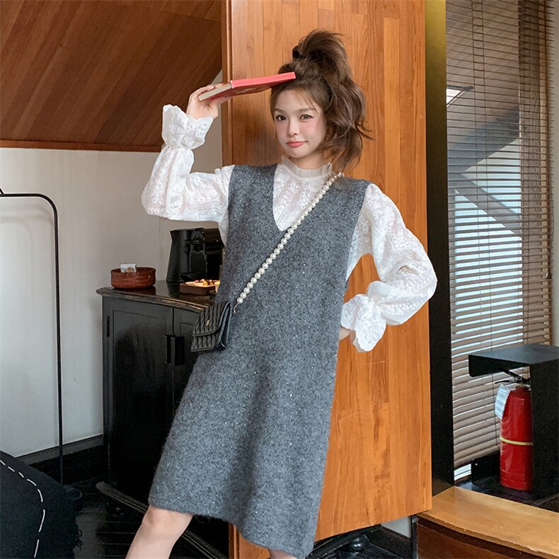 【已出大货】【数据好】时尚洋气背心裙两件套8802-P140-K198,女装连衣裙,C位