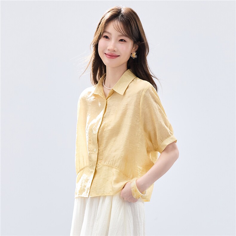 现货2026夏装新款透气亲肤舒适女士衬衣上衣,女装衬衫,木子恋