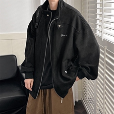 现货鹿皮绒立领夹克外套男绣花上衣A351-AJ2520-P105，男装夹克，电商A351