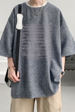 风复古亚麻短袖男棉麻t恤男半袖ZT71428-P35，男装T恤，电商A040
