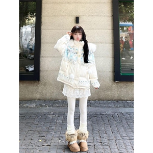 1506-1/M78901/P99女生冬季清纯甜妹可爱少女毛领连帽棉服图片