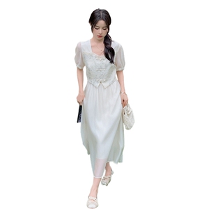 [现货】新品夏季假两件新中式连衣裙图片