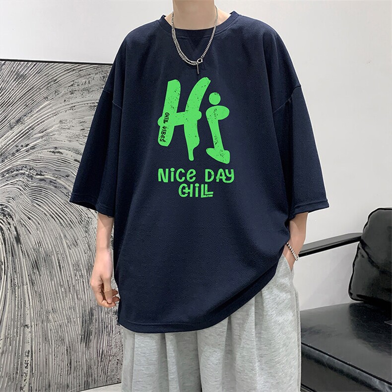 冰丝七分袖t恤男大码五分袖男短袖男中袖Q11418-P30,男装T恤,电商A040