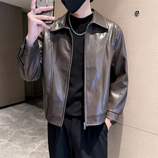 社会小伙男士秋冬皮衣2025秋季长袖夹克店主风JK8007-P130，男装夹克，电商A236