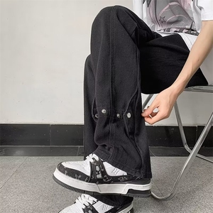 裤子高街水洗牛仔裤男设计感C938 P45图片
