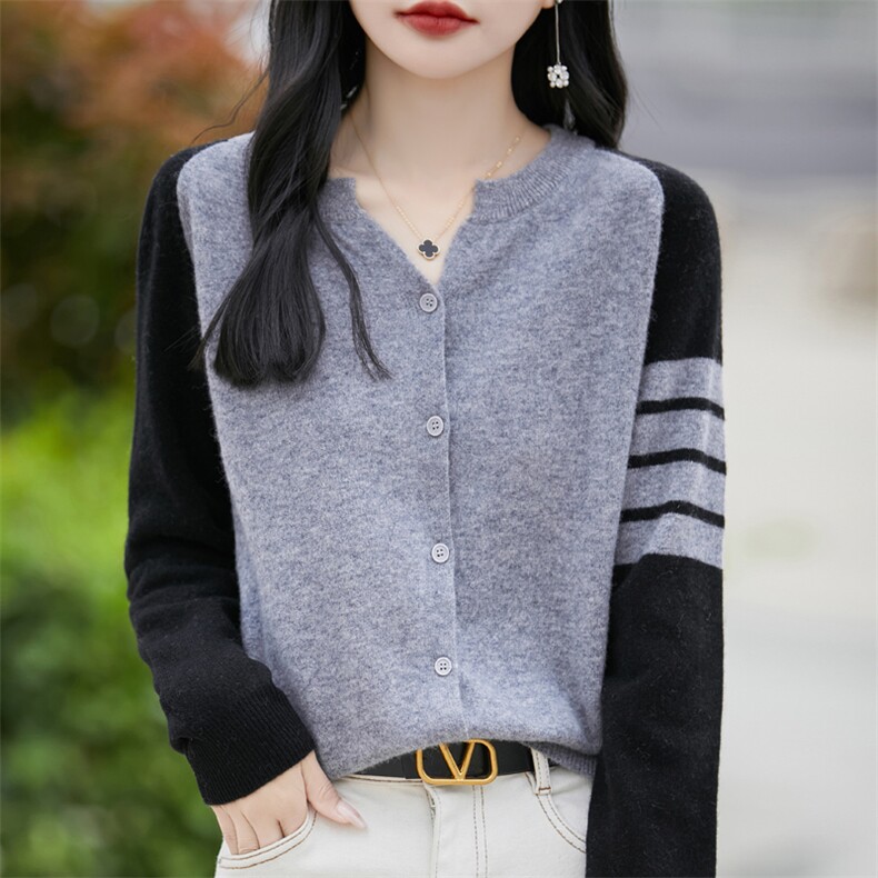 女士羊毛衫简约休闲舒适百搭羊毛开衫图片