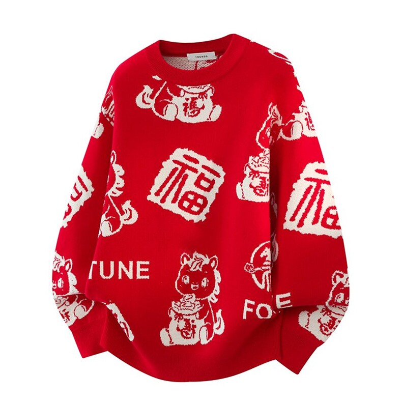 8877-P682025年秋冬季新款休闲毛衣男士时尚圆领长袖宽松针织衫，男装针织衫/毛衣，电商A113