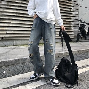 破洞牛仔裤男韩版潮流高街帅2023秋季新款ins宽松休闲裤K2207-P43图片