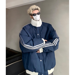 抖音得物可供视频 拼接织带三防加厚羽绒棉衣外套面包棉服 LL2288图片