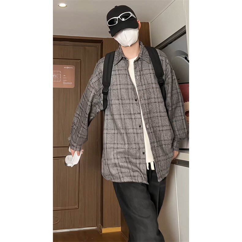 厚款小香风外套长袖衬衫男KD622-P30图片