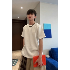 [网图]2026夏季拼接短袖T恤美式正肩男女X64112-TP14不，男装T恤，电商A102