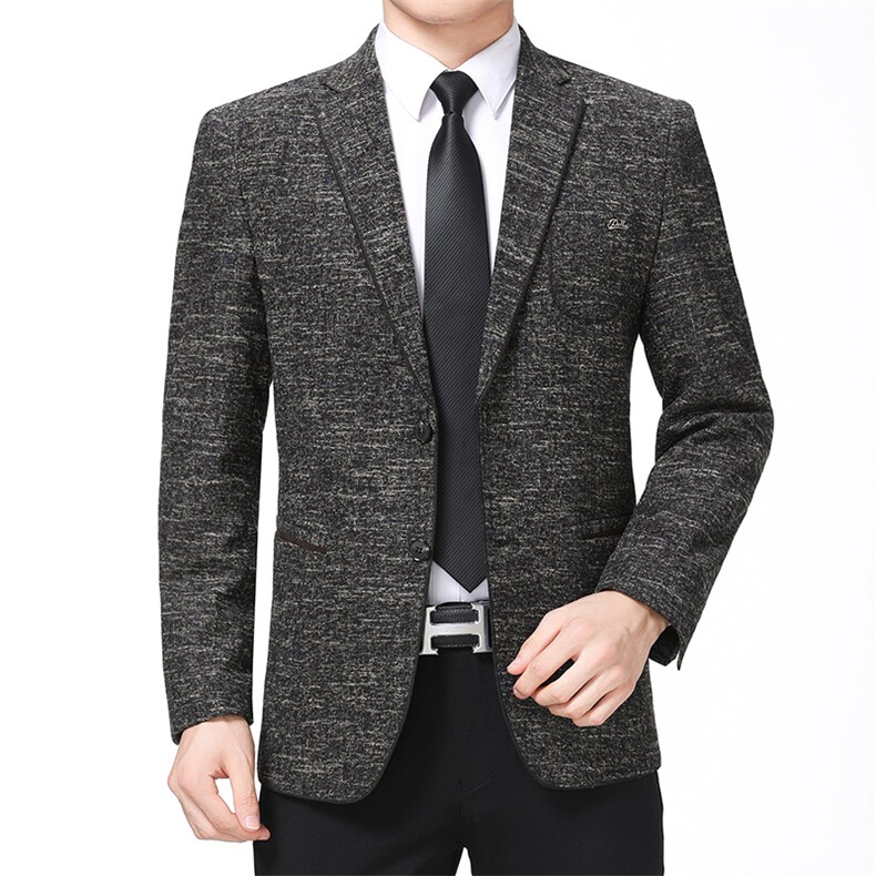 男纯色西装外套2023年中年商务免烫男士出口春秋季西服上衣,男装西服,电商B212（原钱塘6029）