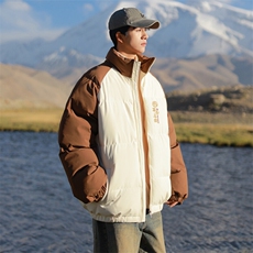 现货抖音得物可供视频三防加厚羽绒拼接棉衣外套面包棉服86653，男装棉衣，电商A486