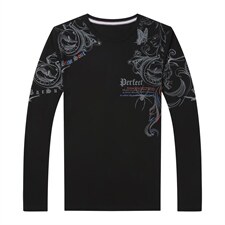 HPN-T707男式秋季服装新款长袖T恤青年圆领卫衣四季打底体恤P48，男装T恤，电商B360