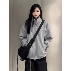 抖音得物高品质秋冬美式高街重磅结构纹理立领卫衣夹克外套XS105，男装夹克，电商A486-1