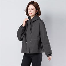 常规款加绒加厚冬季保暖派克服2587款宽松加厚通勤长袖拉链纯色，女装派克服，秋牧寒烟