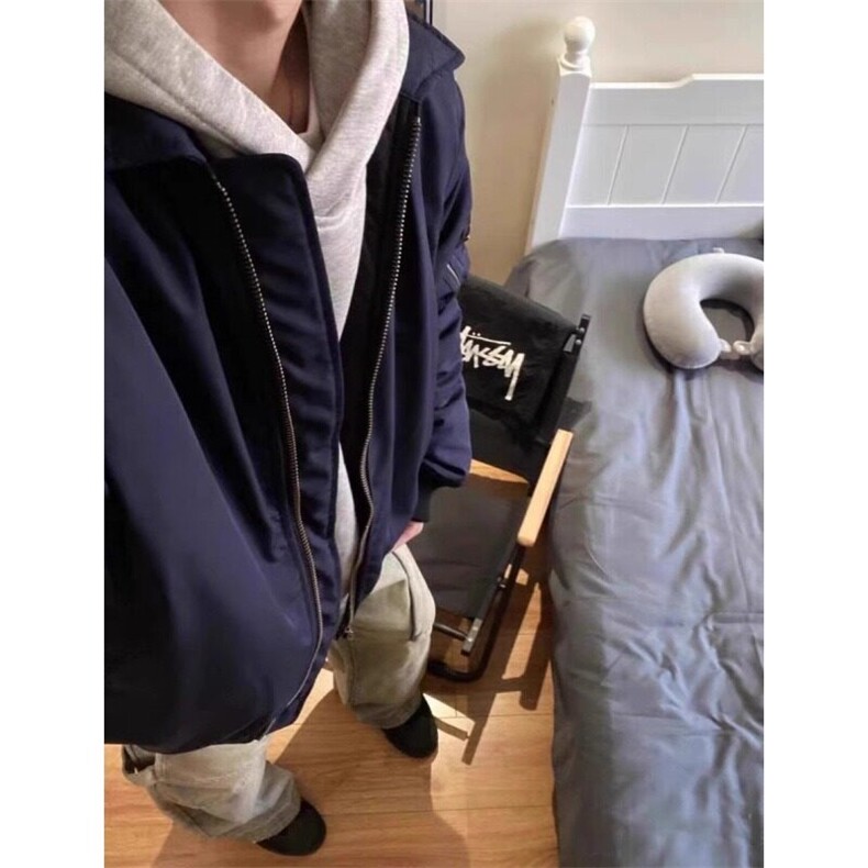 飞行员夹克男春季美式复古翻领棒球服cleanfit痞帅短款外套,男装夹克,星座506A
