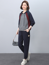 品牌专柜款春装新款韩版大码拼色两件套运动服休闲套装，女装套装/套裙，忆绮罗