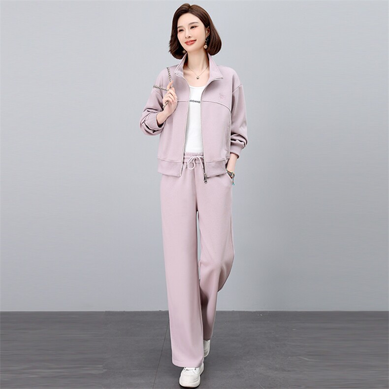 春季套装女2025新款高级感穿搭一整套时尚休闲中年妈妈运动两件套图片