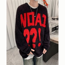秋冬字母毛衣短款情侣慵懒软糯糯百搭休闲针织衫上衣MZ664-P57，男装针织衫/毛衣，星座412-2