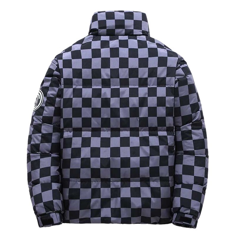 （带报告）90%白鸭绒羽绒服立领棋盘格子加厚外套DB06-P210,男装羽绒服,星座1210A