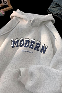 212A-9909 常规特50加绒特P55 重磅加绒加厚拉链连帽卫衣男宽松图片