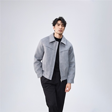 店主风毛呢夹克外套秋冬短款呢子大衣宽松妮子A236-JK606-P145，男装毛呢大衣，电商A236