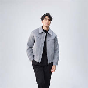 店主风毛呢夹克外套秋冬短款呢子大衣宽松妮子A236-JK606-P145,男装毛呢大衣,电商A236