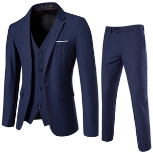 一粒扣西装三件套工作服婚礼服装图片