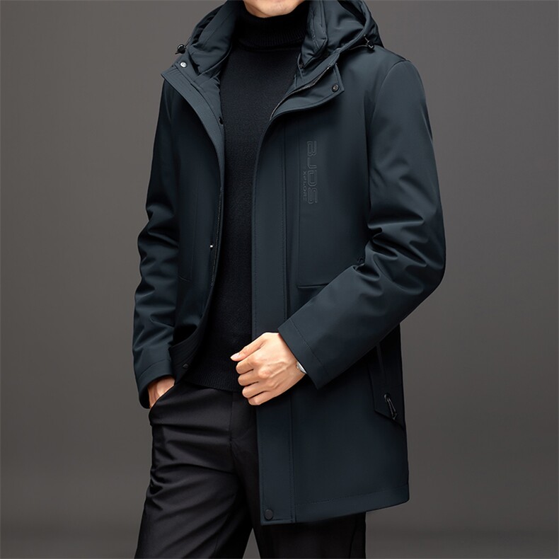 AL99022冬季男士派克服可脱卸兔毛内胆中长款风衣P560,男装皮衣,电商B360