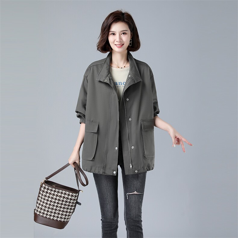 2023秋款新品734款风衣----全年备货----加了黑色-M-3XL,女装风衣,秋牧寒烟