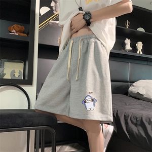 HD74167-P22 华夫格短裤男大码宽松五分裤男直筒中裤图片