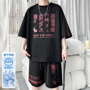 2025 夏季新款 旋律风车大码冰丝印花短袖套装M-5X HQ25585-P60图片